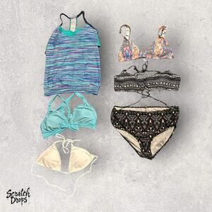 Womens XXL Swimwear Bundle Joe Boxer Boobie Brooks Mixed Tops Bottoms Beach Set